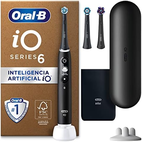 iO 6 Cepillo de Dientes Eléctrico con 3 Cabezales Y Estuche, Negro