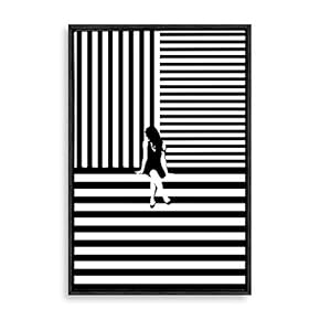 Framed Canvas Wall Art Modern Geometric Pattern Canvas Prints Home Artwork Decoration for Living Room,Bedroom - 16x24 inches