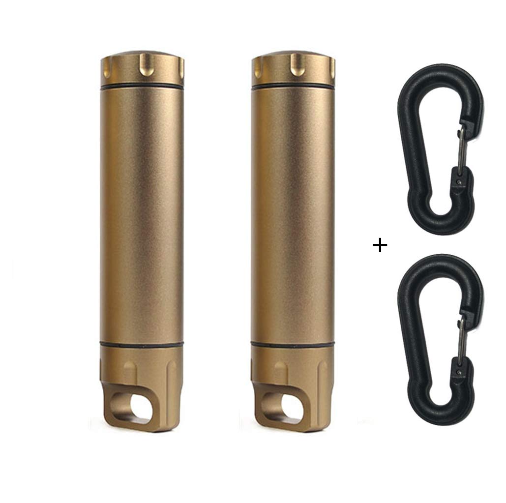 Waterproof Match Case for Outdoor Survival - Metal Airtight EDC Accessory Container for Money Holder Travel Pill Dry Storage Camping Essentials Tool - Champagne