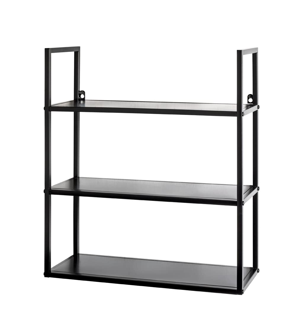 HAKU Wall Rack Black, Metal - Dim.: W 50 cm X H 58 cm X D 20 cm, Style: Modern