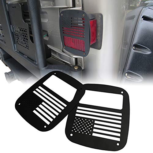 Vijay Jeep Wrangler Taillight Cover Guards US American Flag for Jeep Wrangler TJ 1997-2006