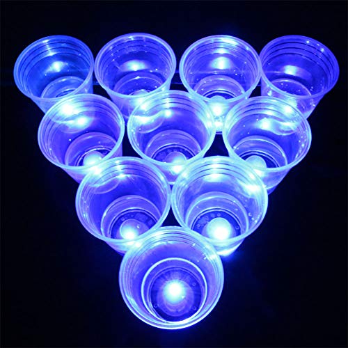 Six Senses Media The Dark Beer Pong Set,Beer Pong Party Cup Set, LED Beer Pong Cups and Novelty Pong Balls,22 Set - Thumbnail 3