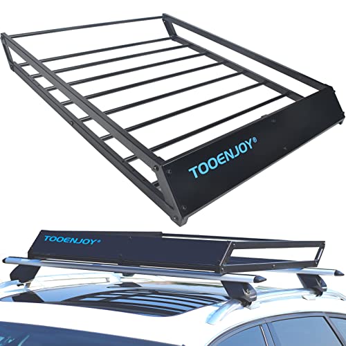 TOOENJOY Roof Rack Cargo Basket, 43’’x 35’’x 4.7’’, AntiRust Rooftop