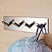 KES A7063H4 Bathroom Lavatory Self Adhesive Coat and Robe Hook Rack/Rail with 4 Hooks, Brushed Stainless Steel