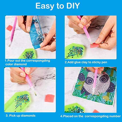 ubrand DIY 5D Diamond Painting Kits, Full Drill Painting by Number Kits, Crystal Rhinestone Embroidery Pictures Arts Craft for Kids and Adults Gift