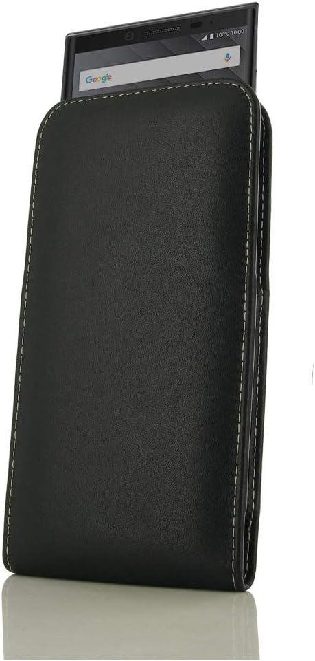 PDAir BlackBerry KEY2 Genuine Leather Case, Leather Pouch Case [Carrying Sleeve] | Handmade Premium Vertical Holster for BlackBerry KEY2 (NO Belt Clip) for Men