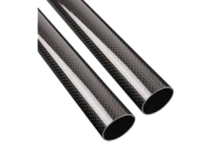 FANCYWING 500mm (19.6 inches) 28mm x 30mm x 500mm Carbon Fiber Tubes Glossy Surface 3K Roll Wrapped 100% Pure for Quadcopter Multicopter (2PCS) …