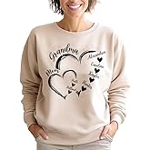 IZI POD Personalized Grandma Heart Shirt With Grandkids Name, Nana Sweatshirt, Gift for Grandma, Mom, Mother's Day, Christmas