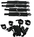 Bed Restraint Bondage Extra by Eros| Adjustable Mattress, Kit With Thick Plush Cuffs Preventing From Hurt For Ankles and Wrists | Male Female Couples - Black