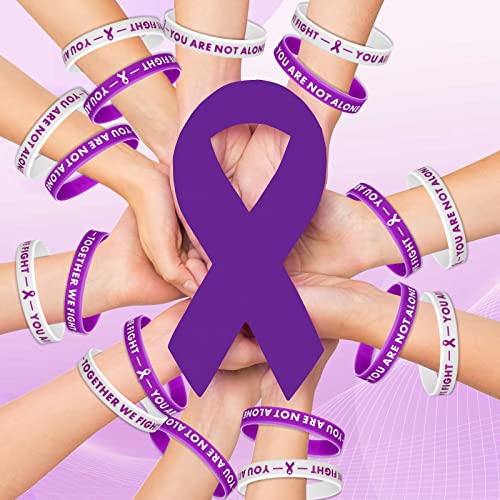 Jexine 36 Pcs Breast Cancer Awareness Wristbands Purple