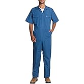 HISEA Coveralls for Men Short Sleeve, Mens Lightweight Mechanic Work Jumpsuit with Pockets, Stain & Wrinkle Resistant