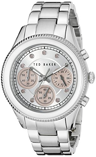 Ted Baker Women's TE4108 Dress Sport Analog Display Japanese Quartz Silver-Tone Watch