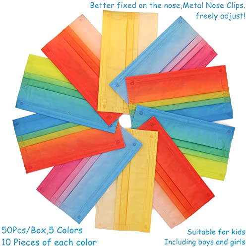 Hxihan Kids Face Masks 50 Pack Ages 412,Disposable 3Layer Protection