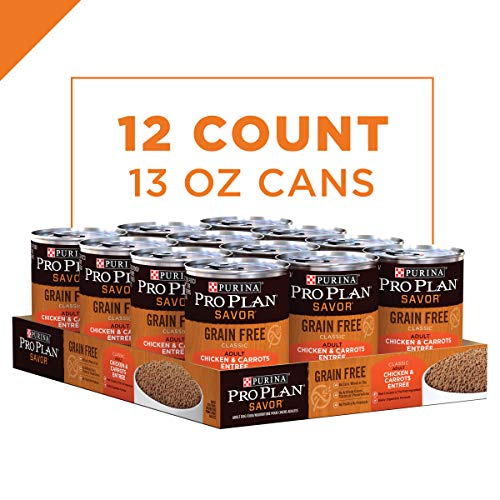 Purina Pro Plan Grain Free Pate Wet Dog Food, SAVOR Chicken & Carrots Entree - (12) 13 oz. Cans - //medicalbooks.filipinodoctors.org