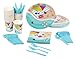 144 Piece Beach Theme Party Supplies, Summer Dinnerware Set with Plates, Napkins, Cups, and Cutlery (Serves 24)