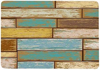 HoSayLike Vintage Style Wooden Poard House Entrance Floor Rug Non-Slip Foot Mat Outdoor Mat Soft Comfortable Water Absorbent Stylish Non-Slip Mat for Bedroom, Kitchen Door, a