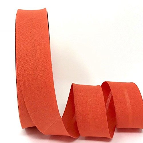 5m of Professional Quality 30mm Bias Binding, Machine Washable, 30+ Colours. UK Specialist Seller Edging for Quilting, Sewing, Bunting, Upholstery, Furniture Piping & Garments (Spiced Orange)