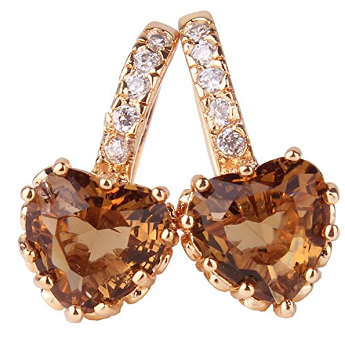 GULICX White Gold Tone Cubic Zirconia Pierced Huggie Hoop Earrings