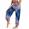 dilake Boho yogabroek voor dames, harembroek, hippie, flowy, casual, strandbroek, hoge taille, eenheidsmaat