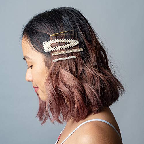 Pearl Hair Clip - 9 Hair Accessories for Women - Bobby Pins Pearl Hair Clips for Women & Hair Barrettes for Women - Large Gold Hair Pin with Rhinestone - Love Hair Pins - Hair Clips for Girls - Thumbnail 6