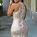 RedLife Women's Sexy Sparkling Sequin Sleeveless Bodycon Stretchy Mini Party Dress