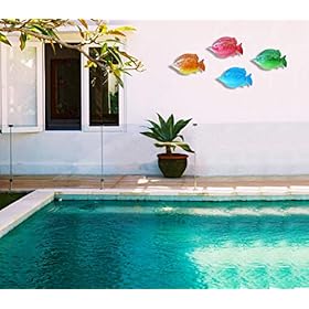ShabbyDecor Coastal Ocean Sea Metal Fish Hanging Wall Art Decor for Living Room Bedroom Bathroom Guest Room Pool Wall… 51DV1D%2B7c9L