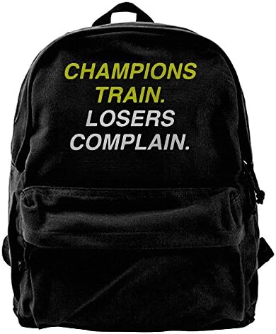 Champions Train Losers Complain Gym Motivation Unisex Classic Water Resistant School Rucksack Travel Backpack Laptop
