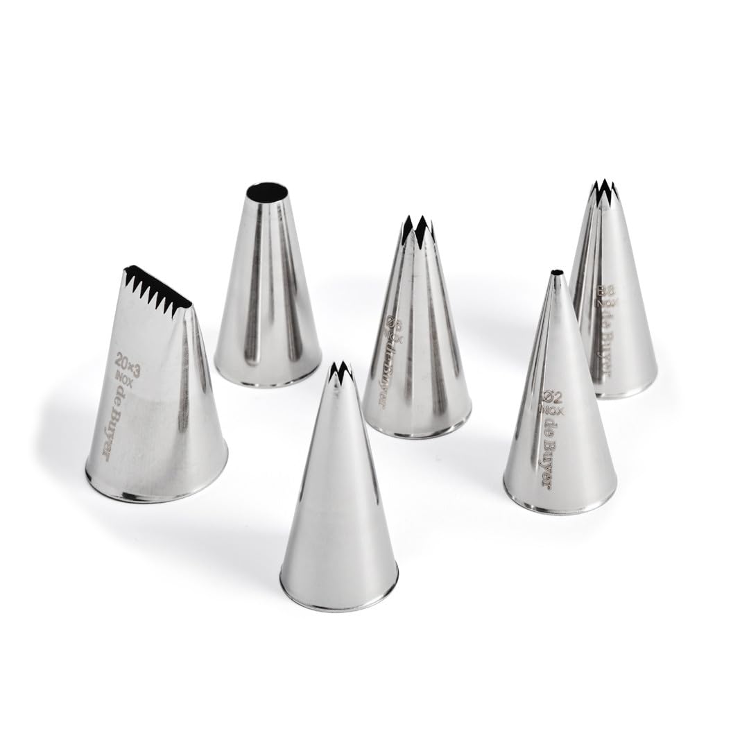 De Buyer 2114.00N Set of 6 Stainless Steel Nozzles for Pastry Bags