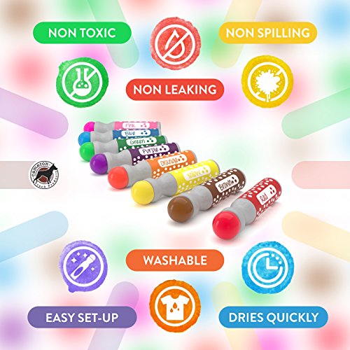 8-pack Washable Dot Markers / Bingo Daubers Dabbers Dauber Dawgs Kids / Toddlers / Preschool / Children Art Supply 3 Pdf Coloring eBooks = 100 Activity Sheets To Do!