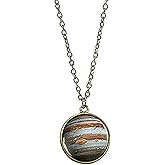 JczR.Y Eight Planets Necklace Pendent Double-Sided Glass Ball Universe Galaxy Solar System Guardian Jupiter Stars Necklace for Women (Jupiter)