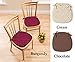 Collections Etc Quilted Memory Foam Cushioned Chair Pads with Ties - Set of 2, Burgundy