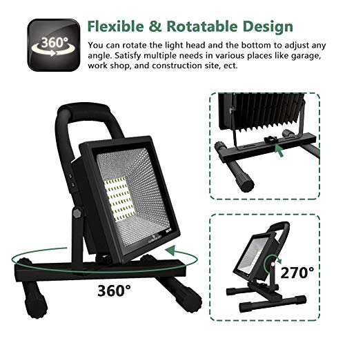 image for GLORIOUS-LITE 30W LED Work Light Portable, 3000LM LED Outdoor Flood Li