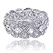 EVER FAITH Austrian Crystal Wedding Art Deco Elastic Stretch Bracelet Clear
