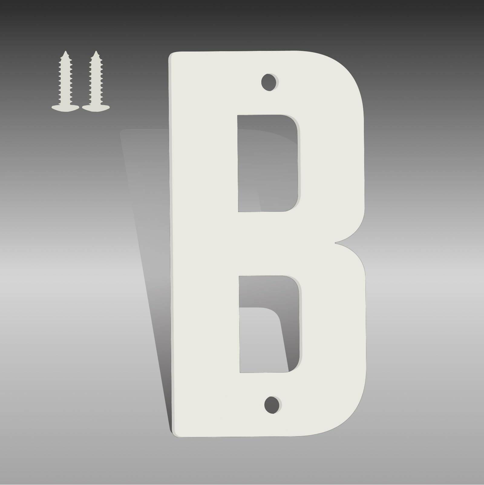 Photo 1 of 10 Inch White Metal Letters, Modern House Numbers for Outside, White Door Mailbox Numbers, Metal House Address Letter and Number for Office Apartment Outside (B)