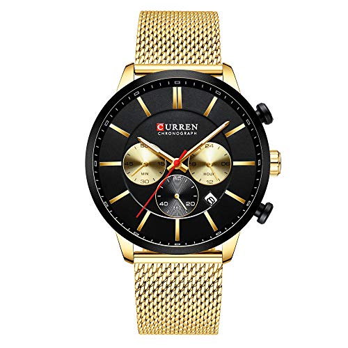 Reloj de pulsera para hombre con cronógrafo, resistente al agua, reloj de pulsera de cuarzo para negocios