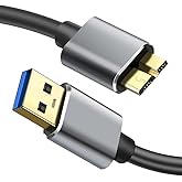 USB 3.0 A Male to Micro USB 3.0,Micro B Cable Sync Cord,Data Wire Compatible with Seagate,Samsung,My Passport and More Extern