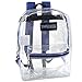 Clear Backpack Heavy Duty Transparent Bookbag for Kids, Boys, Girls, School, Travel, Stadium Approved (Blue)