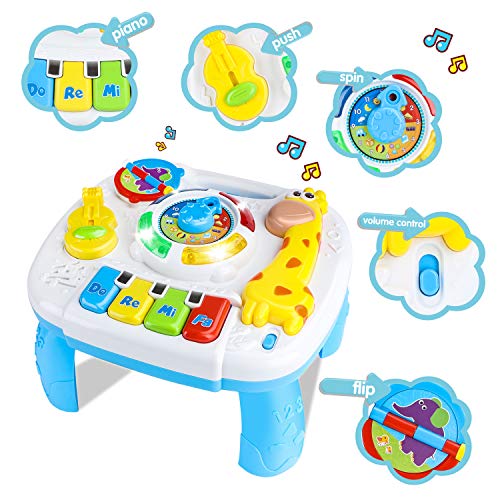 BACCOW Baby Toys 6 to 12-18 Months Musical Educational Learning Activity Table Center Toys for Toddlers Infants Kids 1 2 3 Year Olds Boys Girls Gifts Size 9.7 x 8.7 x 7.1 Inches