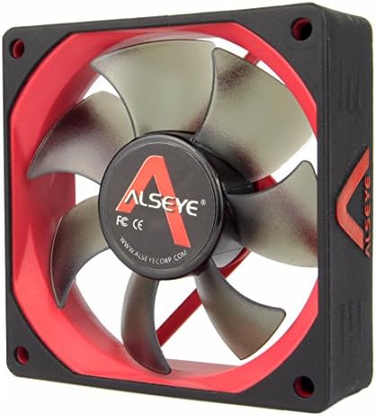 ALSEYE Computer 80mm Fan Silicone Skin Silence Hydraulic Bearing 40,000 Hours Long Life Red 8025