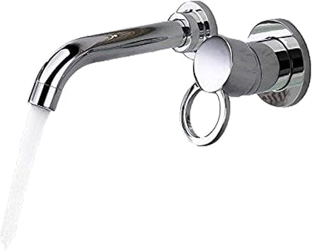 Azos In Wall Faucet Split Extended Brass Chrome Cold And Hot