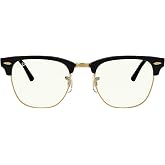 Ray-Ban RB3016 Clubmaster Classic Square Sunglasses for Men for Women, Clea | In Black. Premium acetate frame. Sizes: 49/51mm.