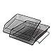 DESIGNA Desk Paper Organizer File Tray,2 Tier Stackable Desktop Letter Tray Paper Storage Holder, Desktop Tray Rack for Home Office School Stacking Supports - Black