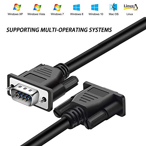 JANSANE DB9 Cable Male to Female Extension Straight Through 3M 10 Foot 9 Pin Serial RS232 Cable M/F Black 2 Pack - Thumbnail 2