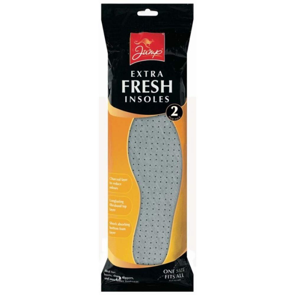 XTRA FRESH ODOUR CONTROL INSOLES - 2 PAIR PACK - ONE SIZE FITS ALL