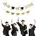 2019 Graduation Party Decorations,Gold Glittery Class of 2019 Banner and Gold Glittery Graduation Cap Garland- Graduation/Grad Party Decorations