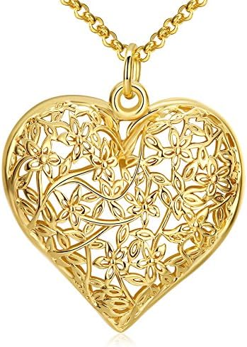 18k Gold Plated Small Titanium Cute Simple Glossy Heart-shaped Pendant Women/Lady Necklace