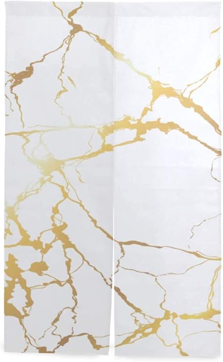 Amazon Tinzzeros のれん おしゃれ 大理石の黄金のテクスチャ背景ベクトルイラスト 倉庫 新築祝い 麻のれん 綿と麻の混紡の 廊下と 個性 ウォッシャブル 中華風 ベランダ 突っ張り棒付き 幅70 丈1 のれん オンライン通販