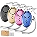 TOODOO 130db Safesound Personal Security Alarm Keychain, Safety Emergency Alarm with LED Safety and SOS Emergency Alarm Providing Powerful Safety and Property Assurance for Kids, Women (Multicolor)