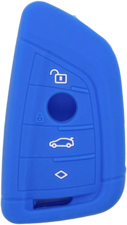 BROVACS Silicone Cover Protector Case Holder Skin Jacket Compatible with BMW X1 X3 X4 X5 X6 4 Button Smart Remote Key Fob CV4907 Deep Blue