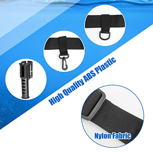 Black Fishing Waist Belt With Portable Plastic Fishing Rod Holder -  Adjustable Rod Holder For Spinning, Surf,